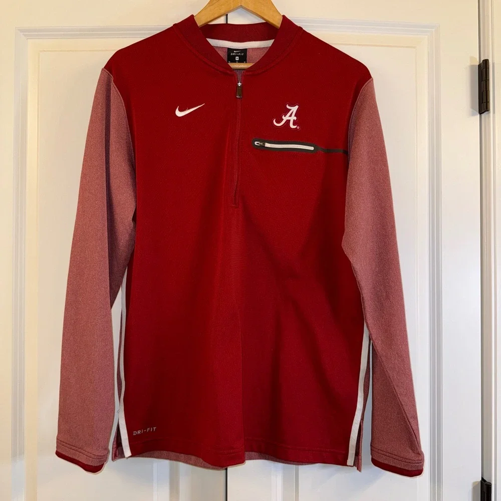 Nike Alabama Crimson Tide Dri-FIT Quarter Zip Pullover Mens‎ Size M Red